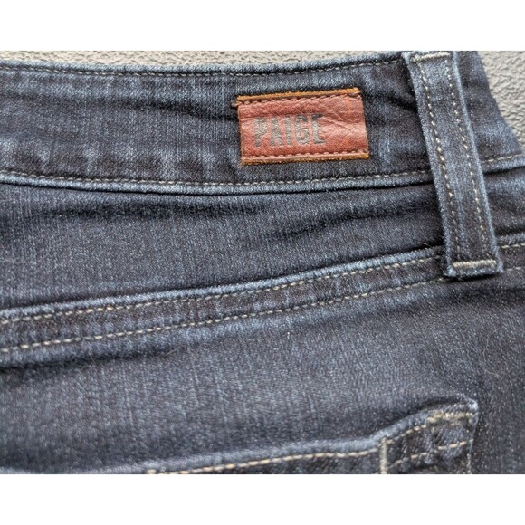 PAIGE Women Short Jimmy Jimmy Dark Wash Cuffed Denim Mid Rise Size 28 - Picture 8 of 10
